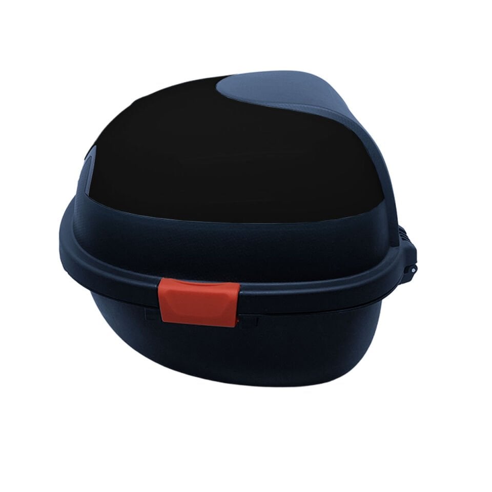 WHEELIE XT11-FS 28 Litre Motosiklet Arka Çanta Mat Siyah Su Geçirmez ABS Top Case Çift Kilitleme Üniversal