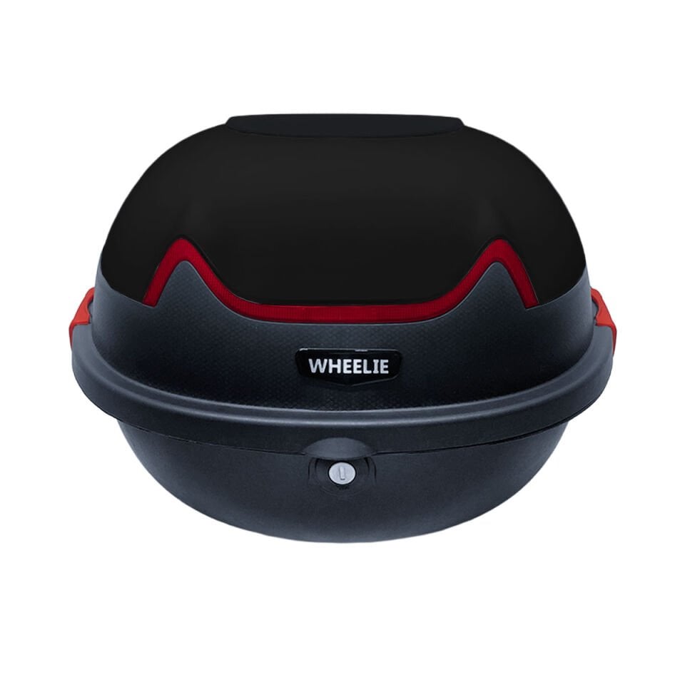 WHEELIE XT11-FS 28 Litre Motosiklet Arka Çanta Mat Siyah Su Geçirmez ABS Top Case Çift Kilitleme Üniversal