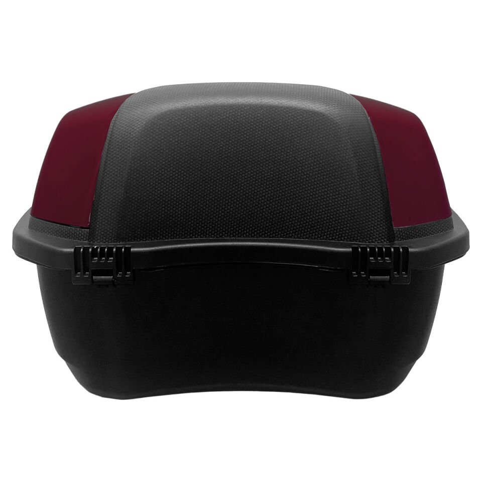 WHEELIE XT01-JR 32 Litre Motosiklet Arka Çanta Hünnap Kırmızı Parlak Su Geçirmez ABS Çift Kilitleme Üniversal