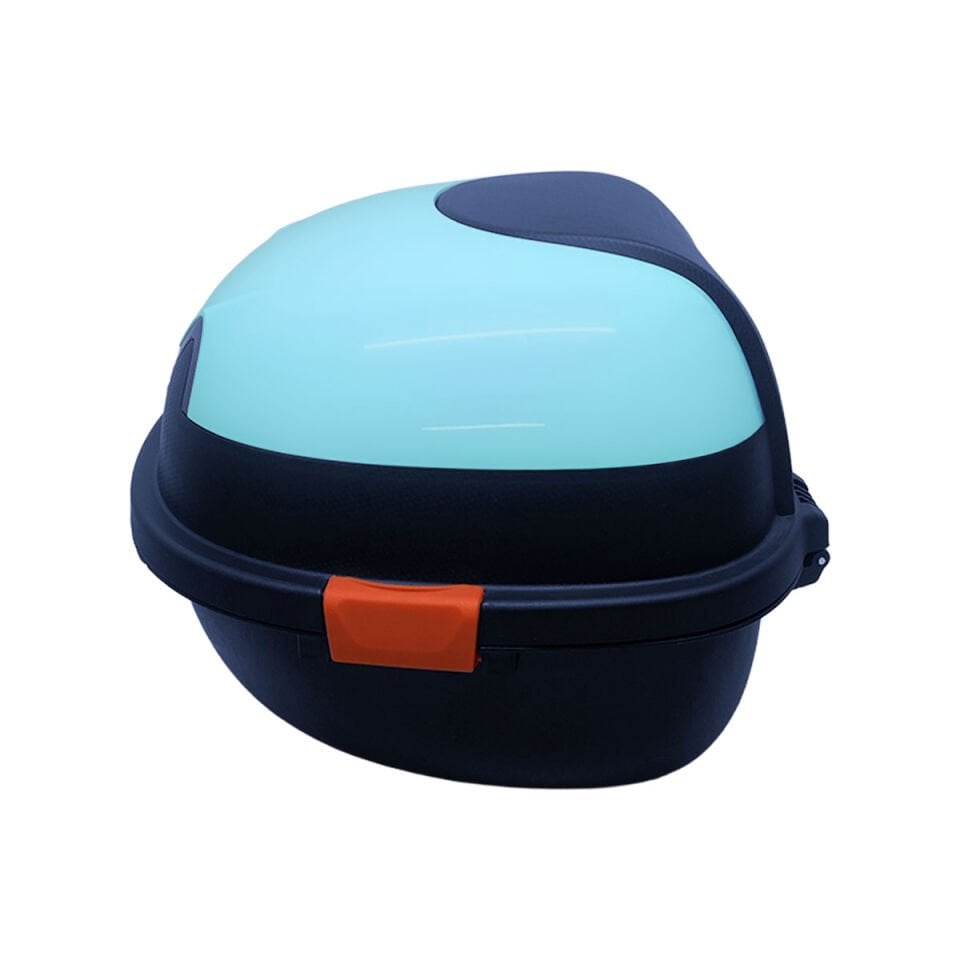 WHEELIE XT11-LB 28 Litre Motosiklet Arka Çanta Açık Mavi Parlak Su Geçirmez ABS Çift Kilitleme Üniversal