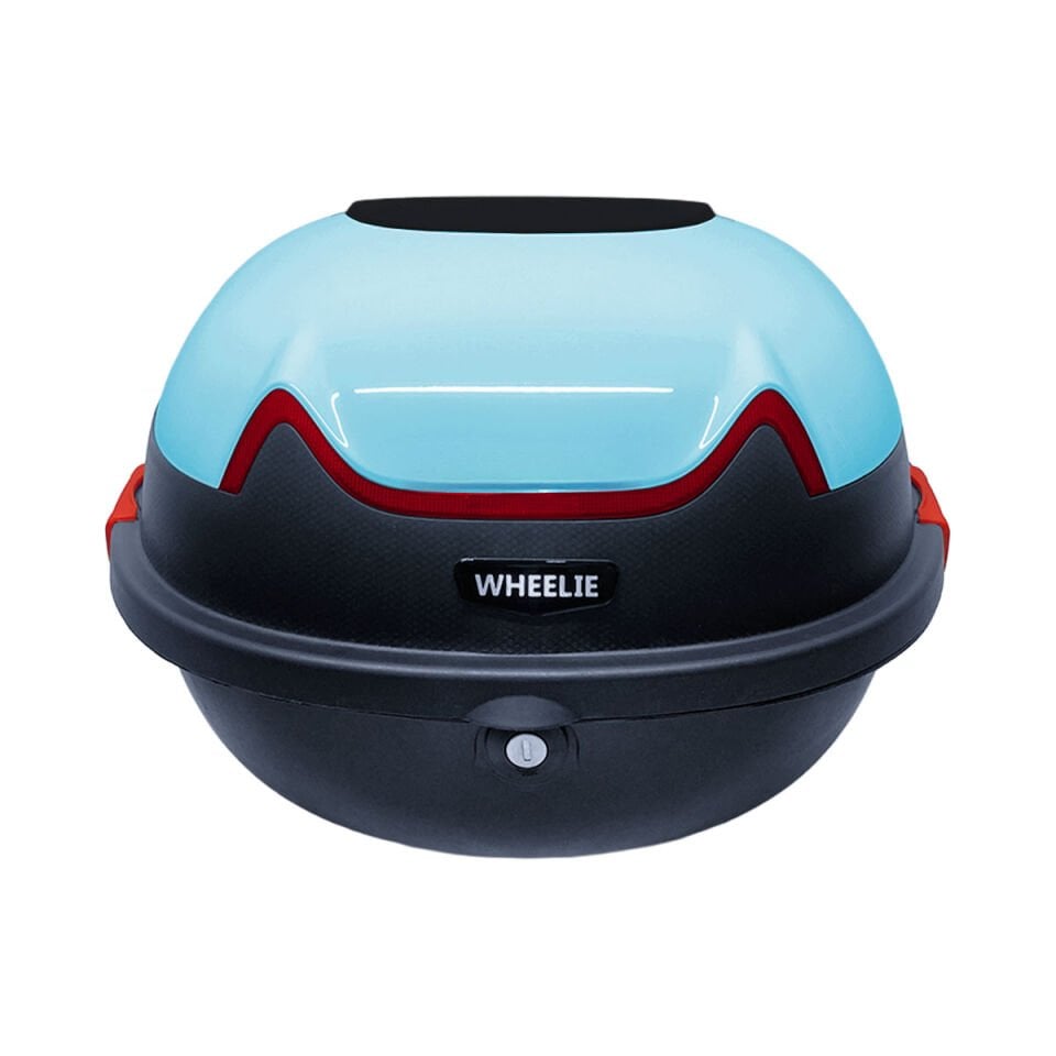 WHEELIE XT11-LB 28 Litre Motosiklet Arka Çanta Açık Mavi Parlak Su Geçirmez ABS Çift Kilitleme Üniversal