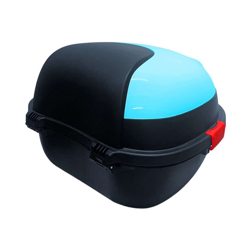 WHEELIE XT11-LB 28 Litre Motosiklet Arka Çanta Açık Mavi Parlak Su Geçirmez ABS Çift Kilitleme Üniversal