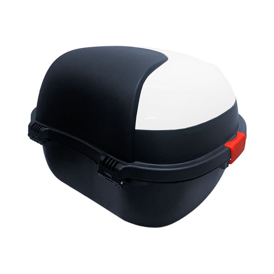 WHEELIE XT11-W 28 Litre Motosiklet Arka Çanta Beyaz Parlak Su Geçirmez ABS Top Case Çift Kilitleme Üniversal