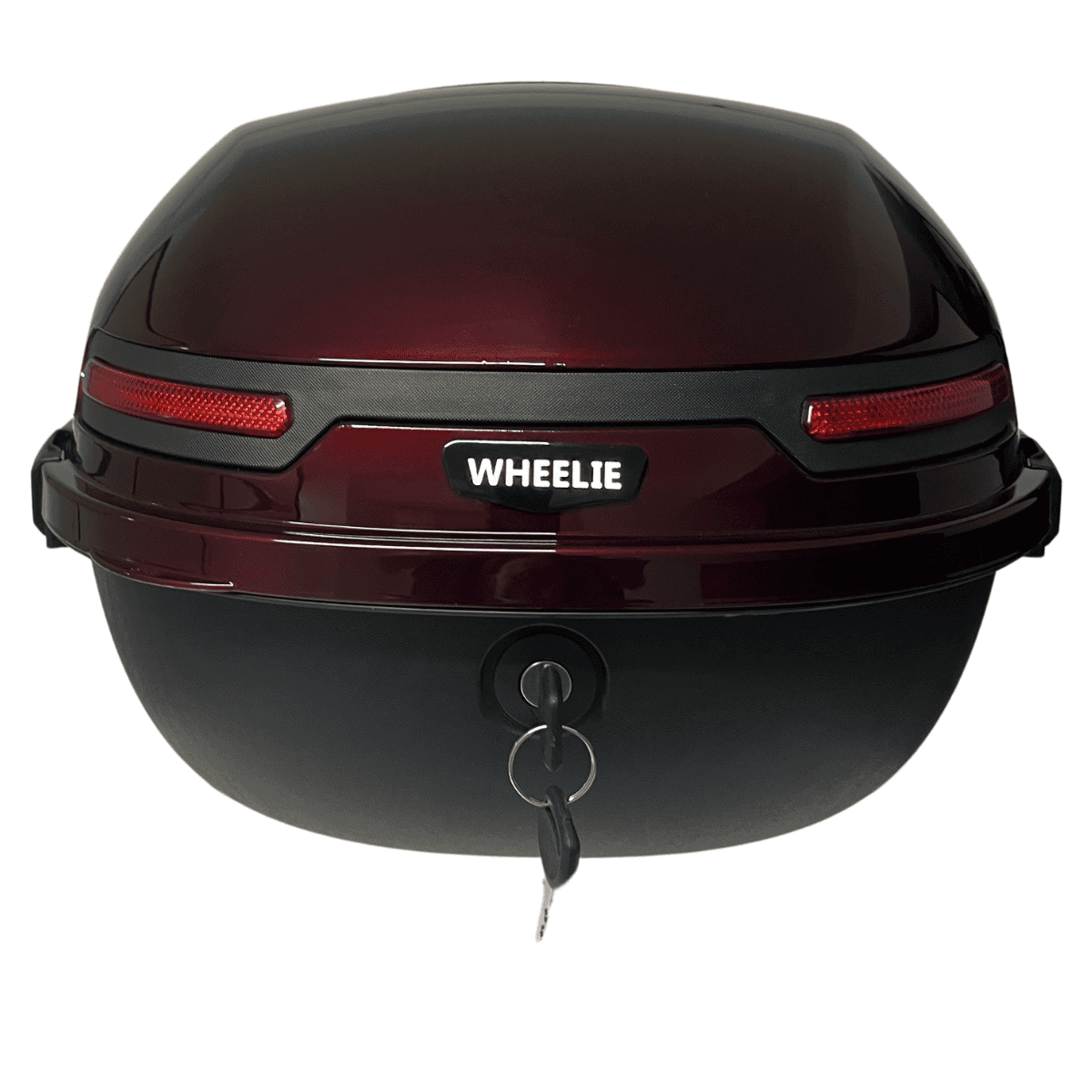 WHEELIE XT21-JR 28 Litre Motosiklet Arka Çanta Hünnap Kırmızı Parlak Su Geçirmez ABS Çift Kilitleme Üniversal