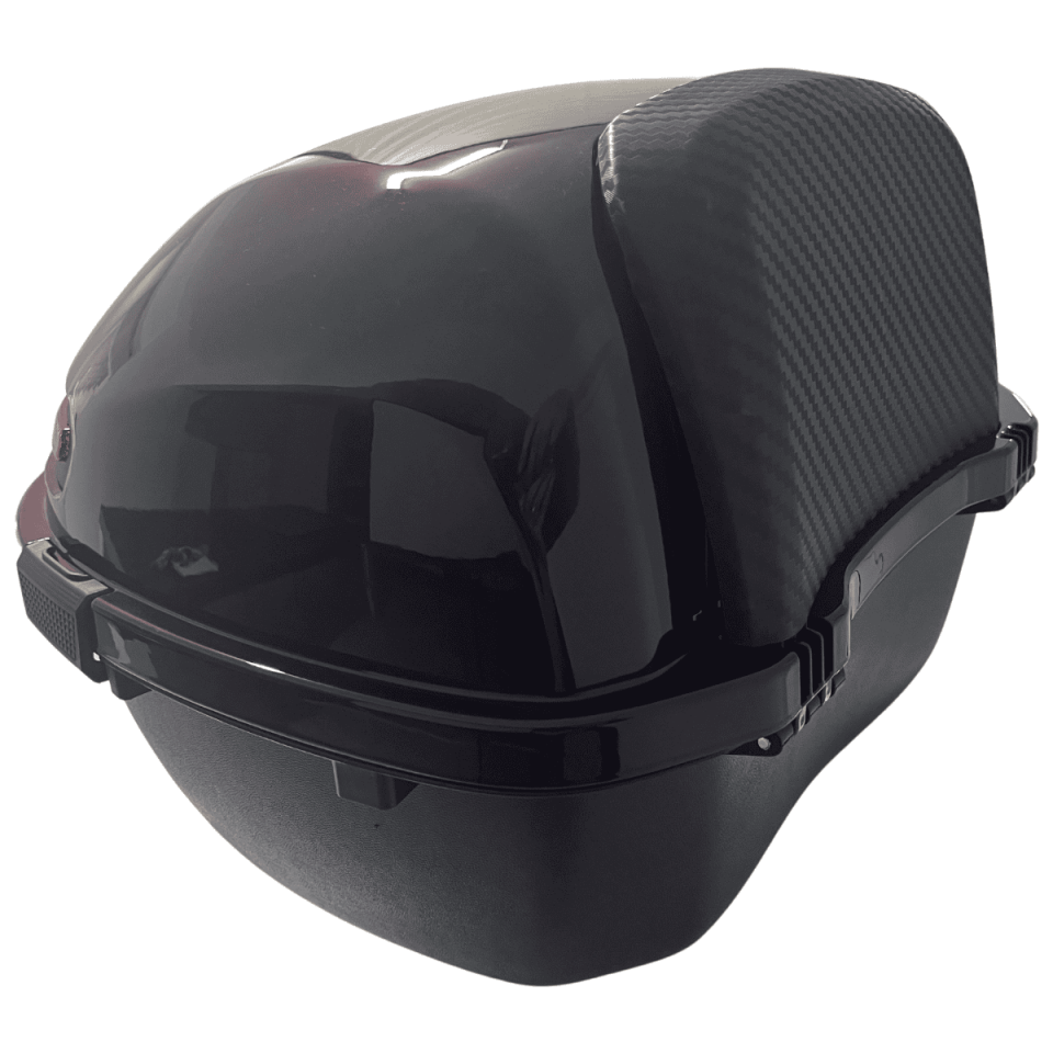 WHEELIE XT21-JR 28 Litre Motosiklet Arka Çanta Hünnap Kırmızı Parlak Su Geçirmez ABS Çift Kilitleme Üniversal