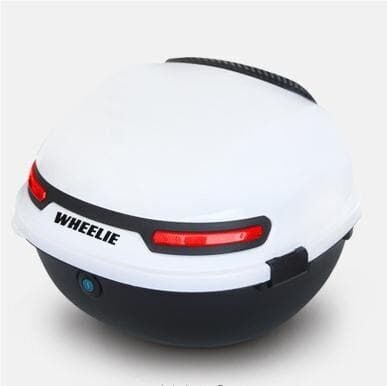 WHEELIE XT21-W 28 Litre Motosiklet Arka Çanta Beyaz Parlak Su Geçirmez ABS Top Case Çift Kilitleme Üniversal