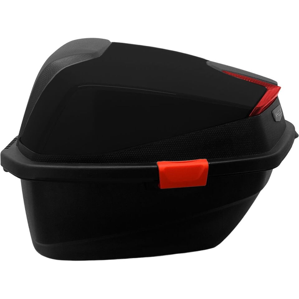 WHEELIE XT01-B 32 Litre Motosiklet Arka Çanta Siyah Parlak Su Geçirmez ABS Top Case Çift Kilitleme Üniversal