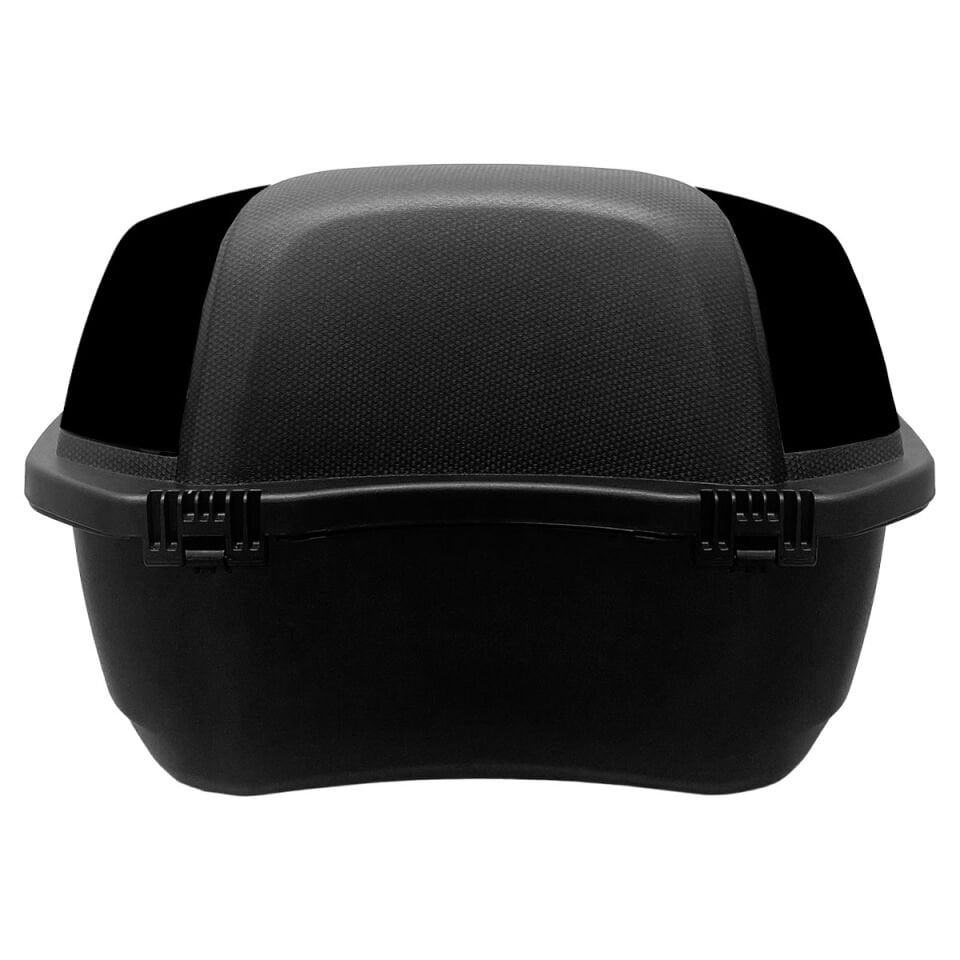 WHEELIE XT01-B 32 Litre Motosiklet Arka Çanta Siyah Parlak Su Geçirmez ABS Top Case Çift Kilitleme Üniversal