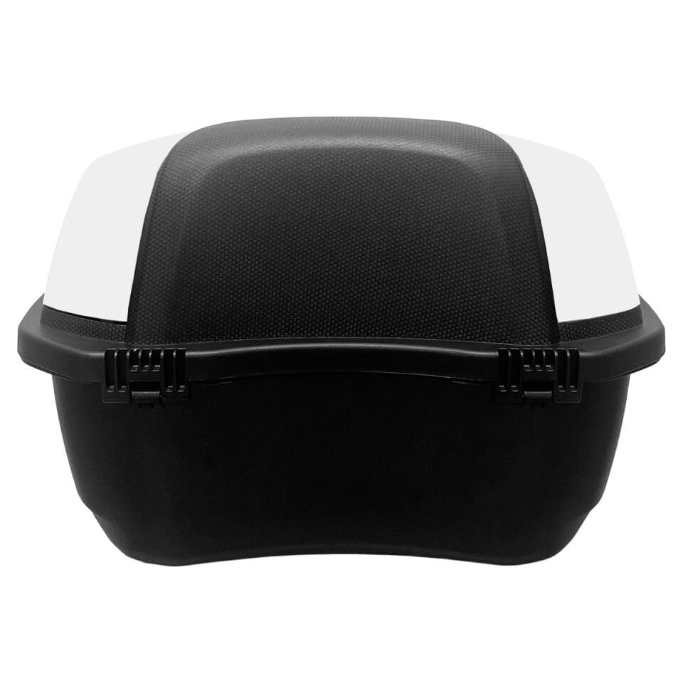 WHEELIE XT01-W 32 Litre Motosiklet Arka Çanta Beyaz Parlak Su Geçirmez ABS Top Case Çift Kilitleme Üniversal