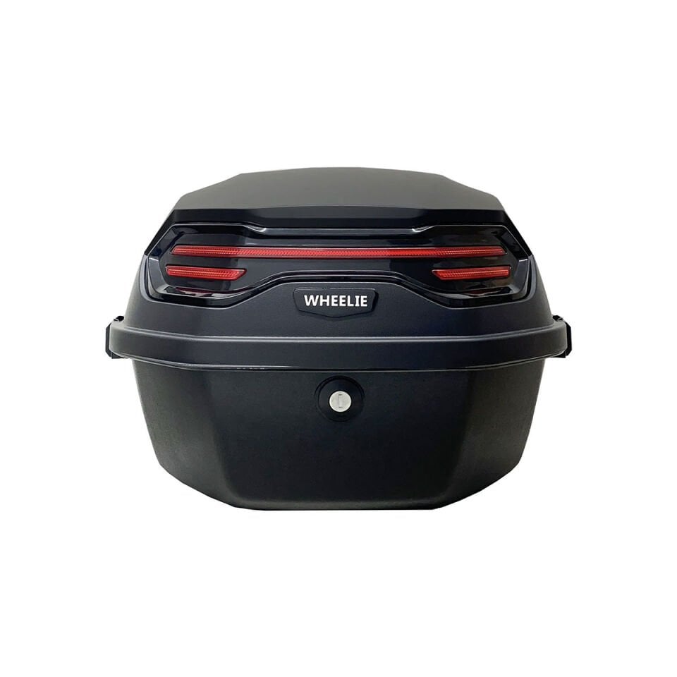 XT08-B 32 Litre Motosiklet Arka Çanta Siyah Parlak Su Geçirmez ABS Çift Kilitleme Üniversal