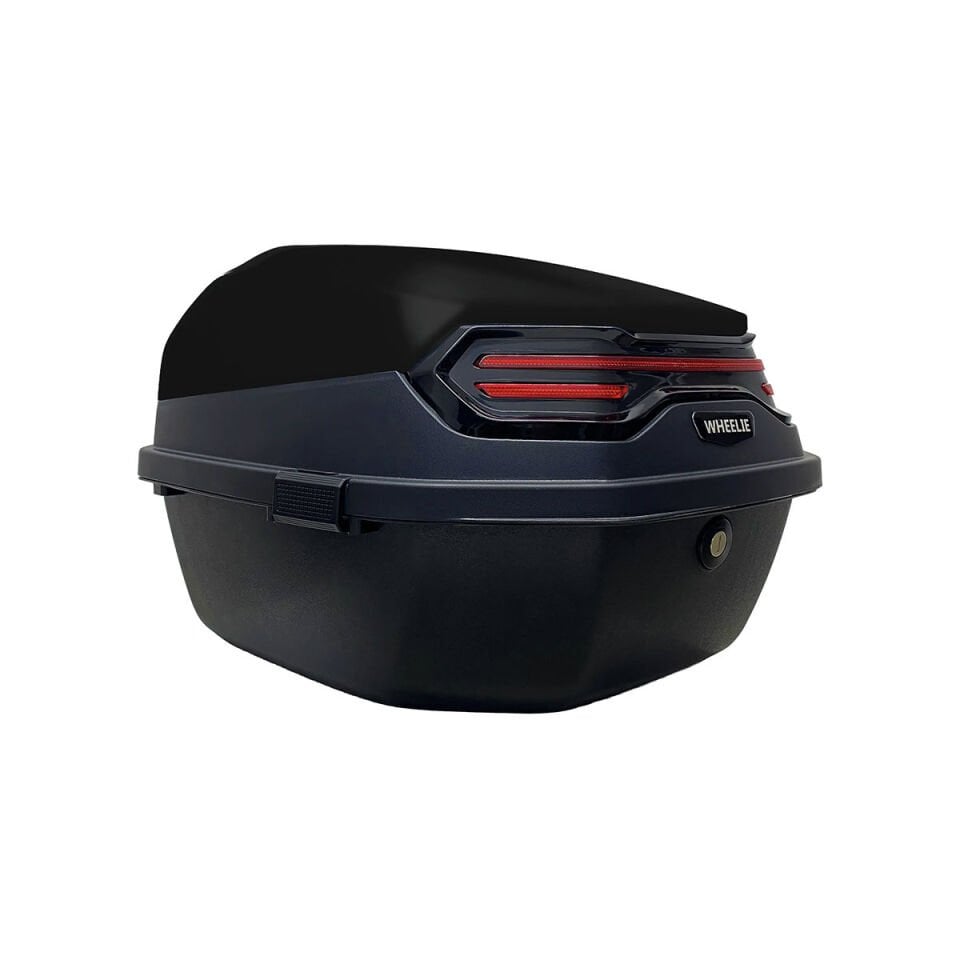 XT08-B 32 Litre Motosiklet Arka Çanta Siyah Parlak Su Geçirmez ABS Çift Kilitleme Üniversal