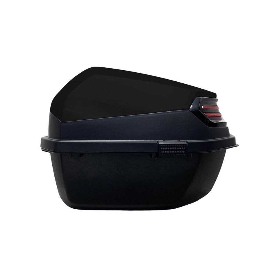 XT08-B 32 Litre Motosiklet Arka Çanta Siyah Parlak Su Geçirmez ABS Çift Kilitleme Üniversal
