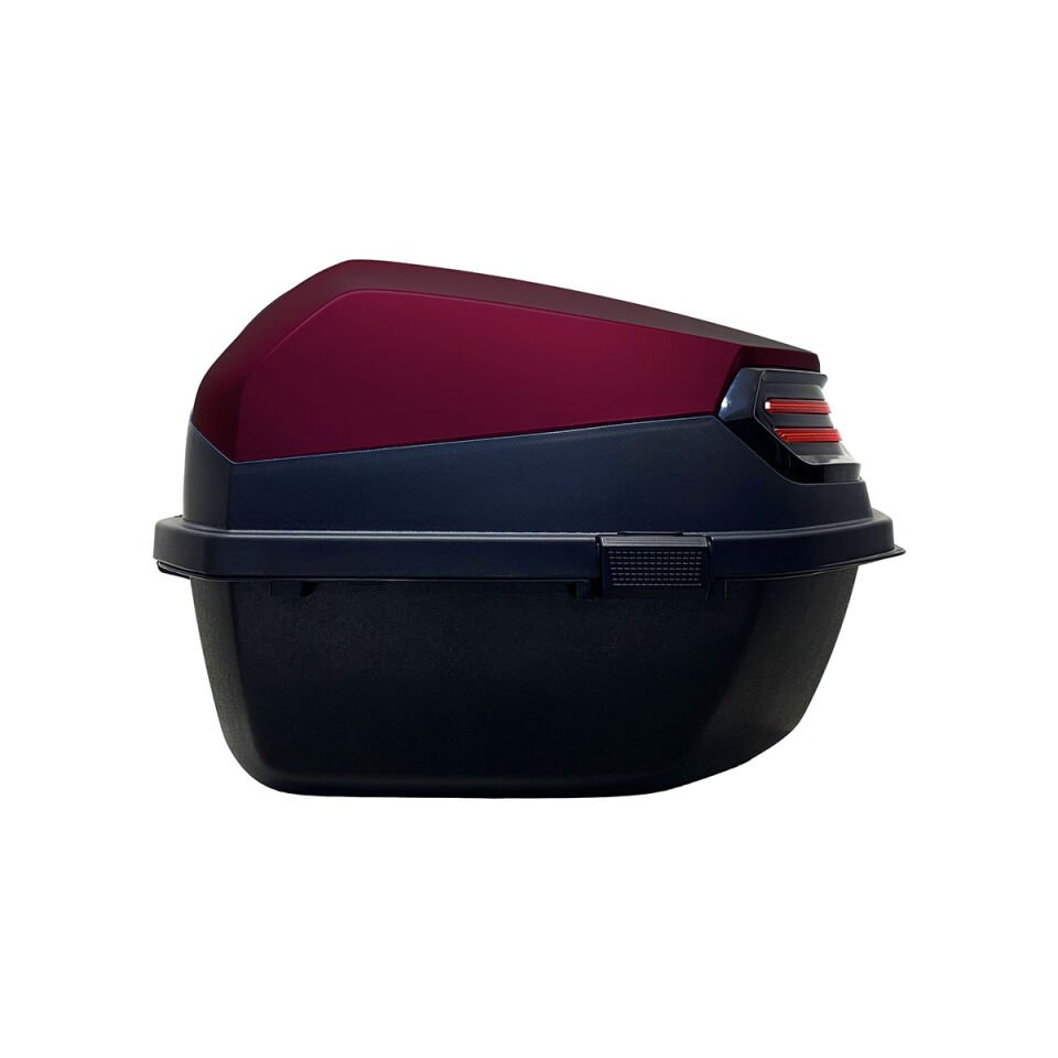 WHEELIE XT08-JR 32 Litre Motosiklet Arka Çanta Hünnap Kırmızı Parlak Su Geçirmez ABS Çift Kilitleme Üniversal