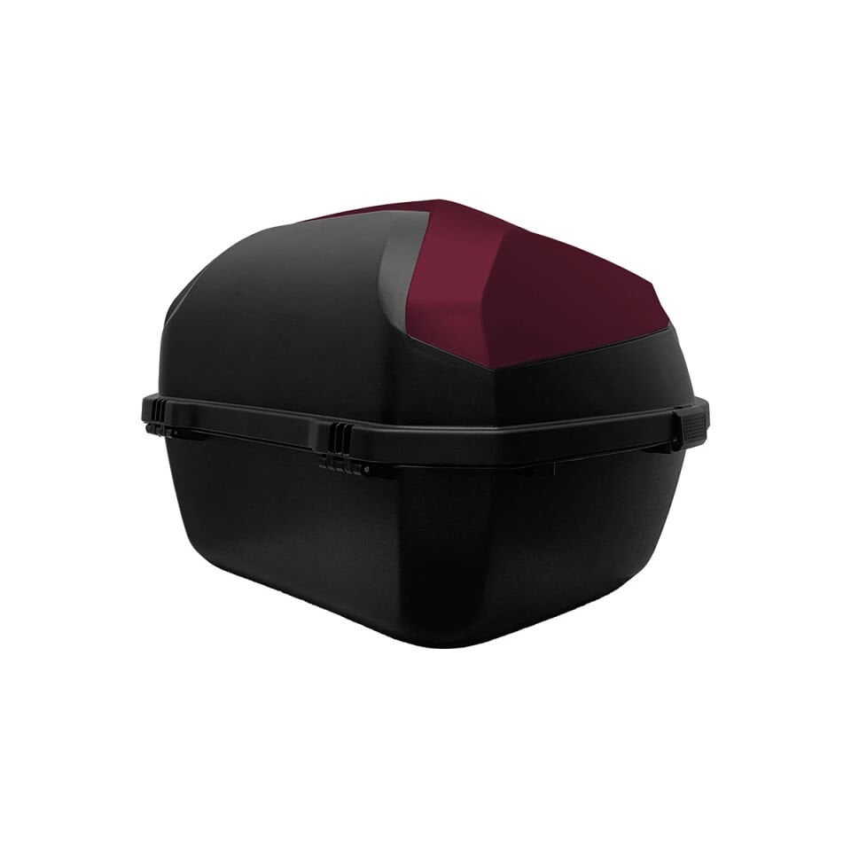 WHEELIE XT08-JR 32 Litre Motosiklet Arka Çanta Hünnap Kırmızı Parlak Su Geçirmez ABS Çift Kilitleme Üniversal