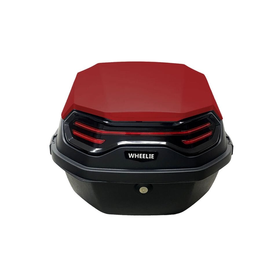 XT08-BR 32 Litre Motosiklet Arka Çanta Koyu Kırmızı Parlak Su Geçirmez ABS Çift Kilitleme Üniversal