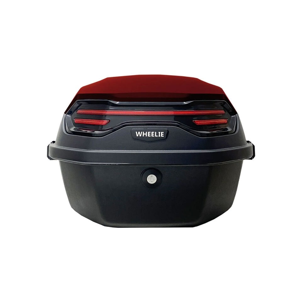 XT08-BR 32 Litre Motosiklet Arka Çanta Koyu Kırmızı Parlak Su Geçirmez ABS Çift Kilitleme Üniversal