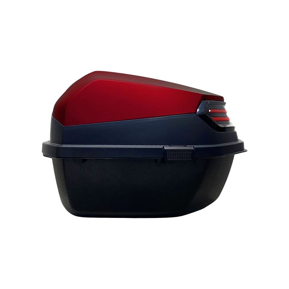 XT08-BR 32 Litre Motosiklet Arka Çanta Koyu Kırmızı Parlak Su Geçirmez ABS Çift Kilitleme Üniversal