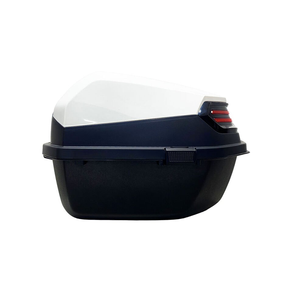 WHEELIE XT08-W 32 Litre Motosiklet Arka Çanta Beyaz Parlak Su Geçirmez ABS Top Case Çift Kilitleme Üniversal