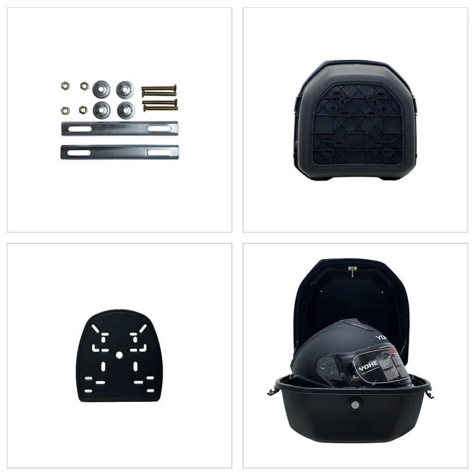 WHEELIE XT08-W 32 Litre Motosiklet Arka Çanta Beyaz Parlak Su Geçirmez ABS Top Case Çift Kilitleme Üniversal