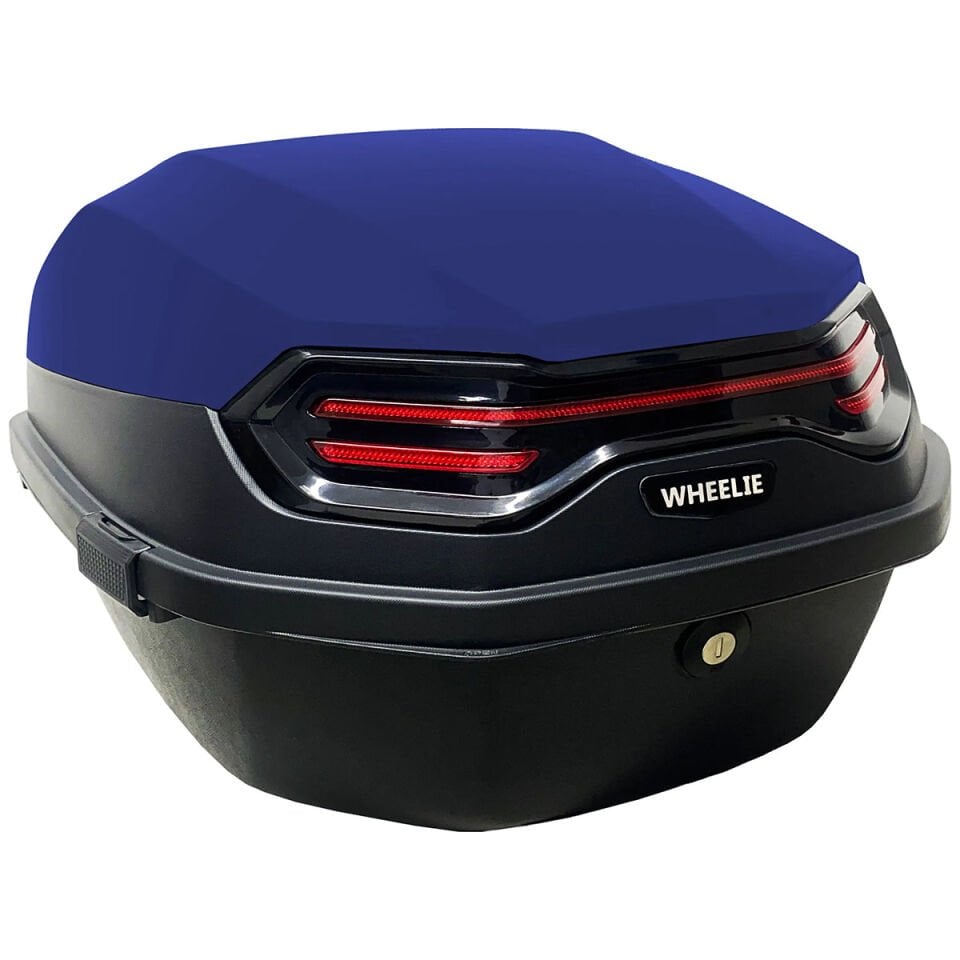 XT08-BL 32 Litre Motosiklet Arka Çanta Mavi Mat Su Geçirmez ABS Çift Kilitleme Üniversal