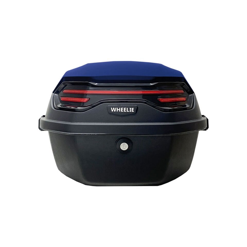XT08-BL 32 Litre Motosiklet Arka Çanta Mavi Mat Su Geçirmez ABS Çift Kilitleme Üniversal