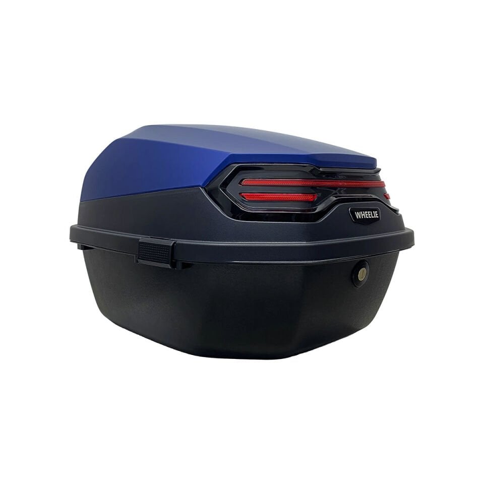 XT08-BL 32 Litre Motosiklet Arka Çanta Mavi Mat Su Geçirmez ABS Çift Kilitleme Üniversal