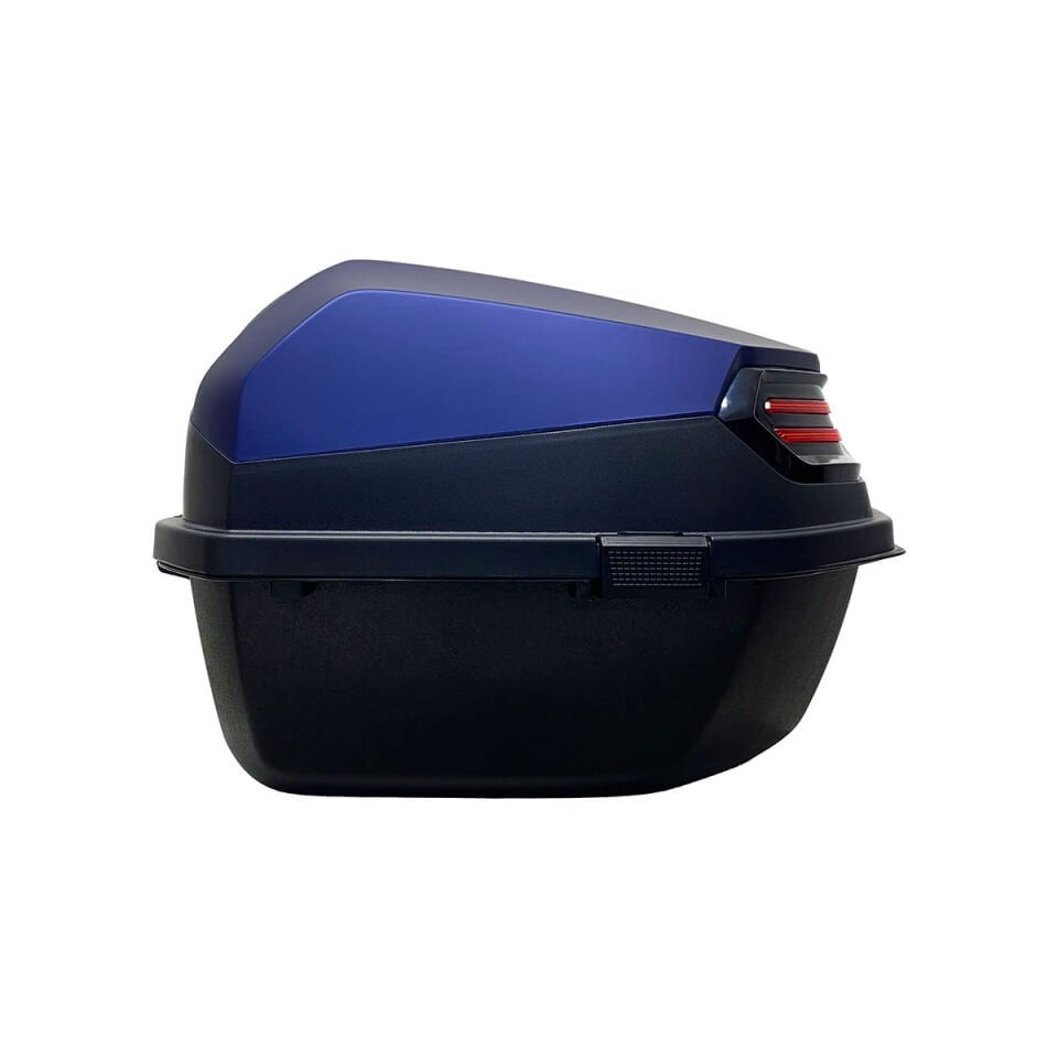 XT08-BL 32 Litre Motosiklet Arka Çanta Mavi Mat Su Geçirmez ABS Çift Kilitleme Üniversal