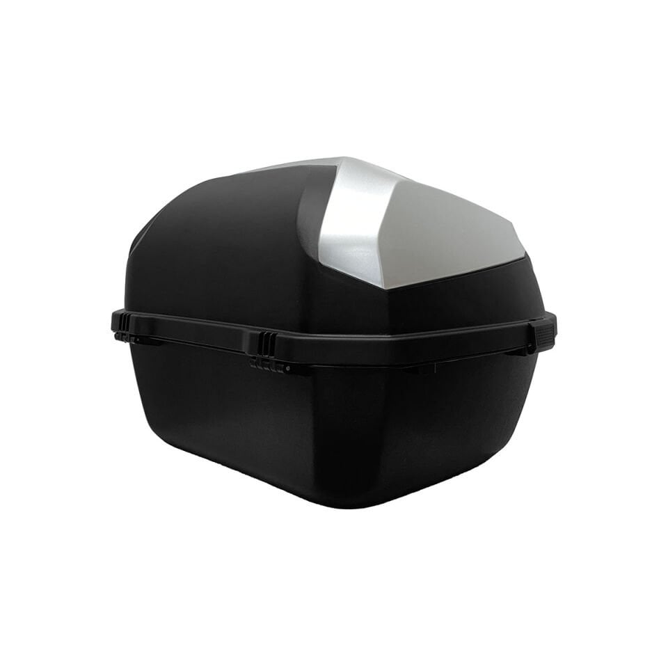 XT08-SW 32 Litre Motosiklet Arka Çanta Gümüş Beyaz Parlak Su Geçirmez ABS Çift Kilitleme Üniversal