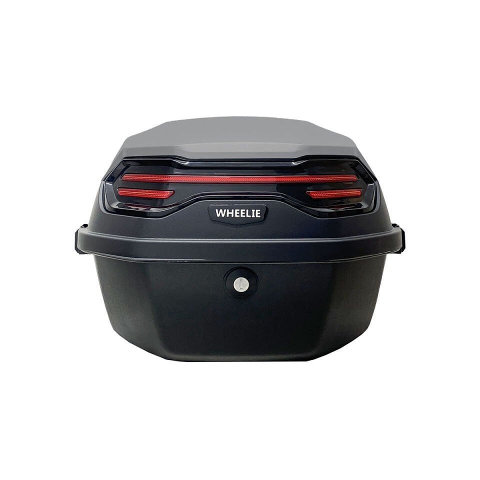 WHEELIE XT08-HG 32 Litre Motosiklet Arka Çanta Honda Gri Parlak Su Geçirmez ABS Çift Kilitleme Üniversal