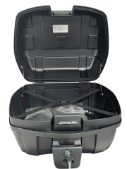 WHEELIE XT730-B 37 Litre Motosiklet Arka Çanta Siyah Su Geçirmez Tak Çıkart Özellikli ABS Top Case Üniversal