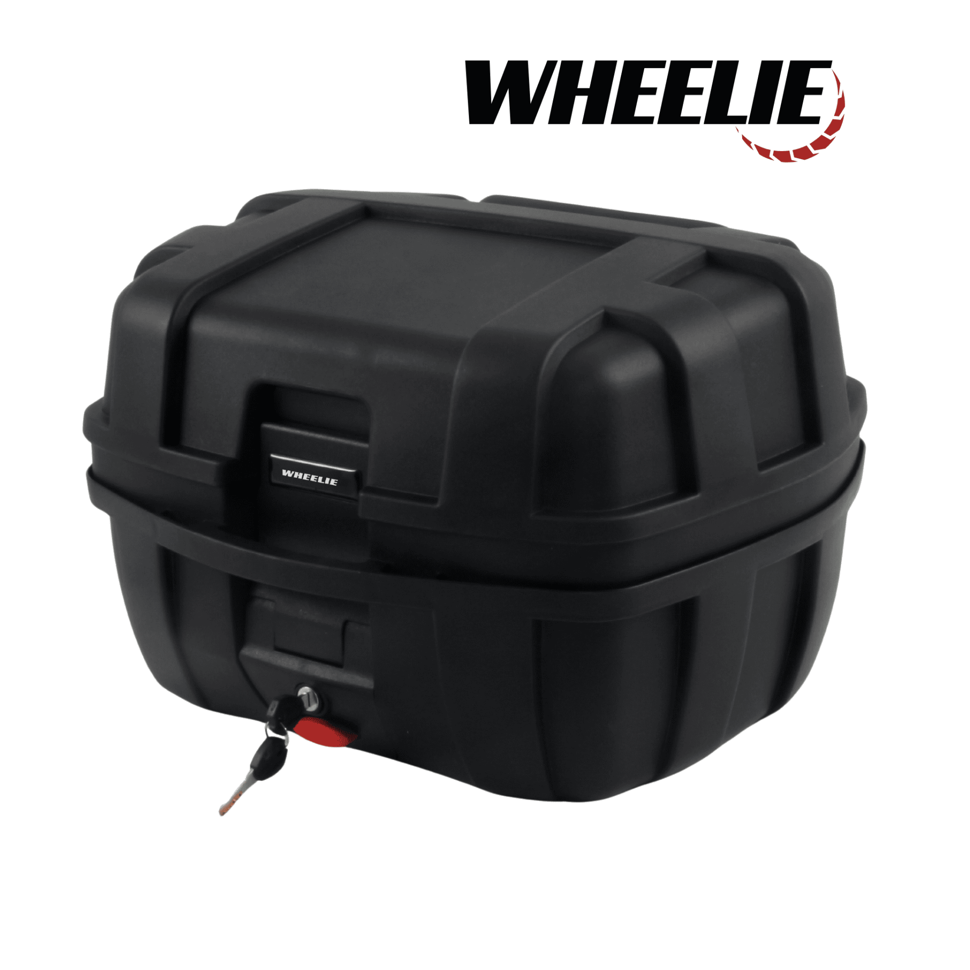 WHEELIE XT730-B 37 Litre Motosiklet Arka Çanta Siyah Su Geçirmez Tak Çıkart Özellikli ABS Top Case Üniversal