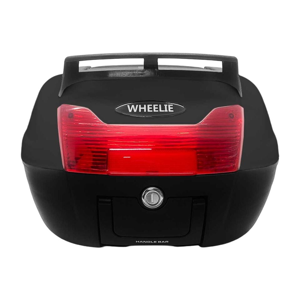 WHEELIE XT60-B 40 Litre Motosiklet Arka Çanta Siyah Su Geçirmez ABS Top Case Bagaj Üniversal