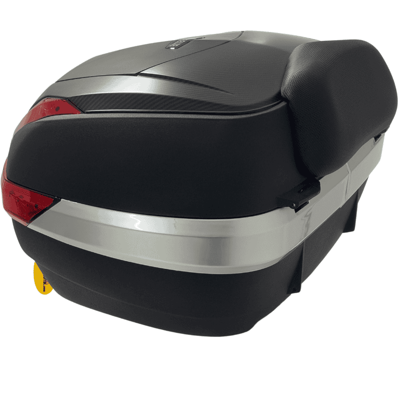 WHEELIE XT68-B 48 Litre Motosiklet Arka Çanta Siyah Su Geçirmez Tak Çıkart Özellikli ABS Top Case Üniversal