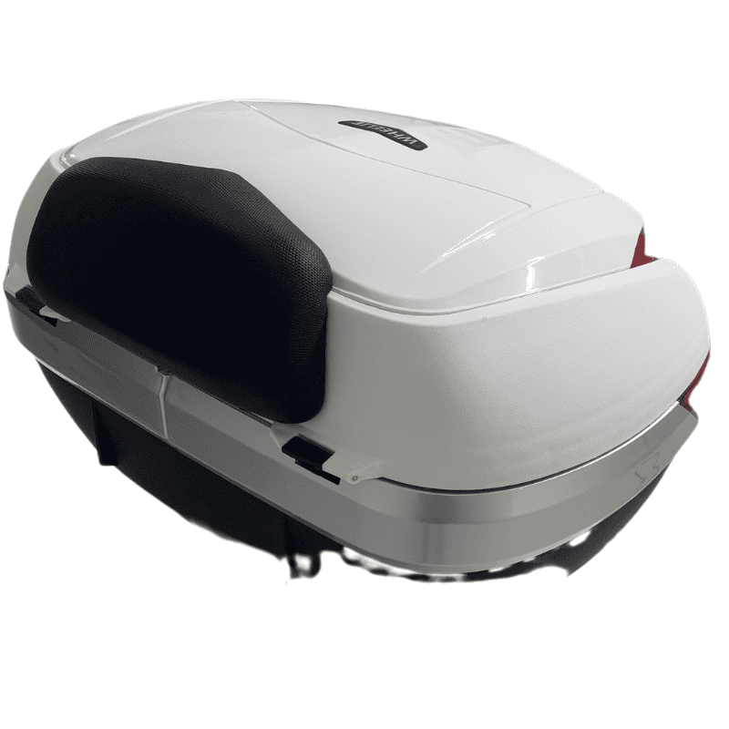 WHEELIE XT68-W 48 Litre Motosiklet Arka Çanta Beyaz Su Geçirmez Tak Çıkart Özellikli ABS Top Case Üniversal