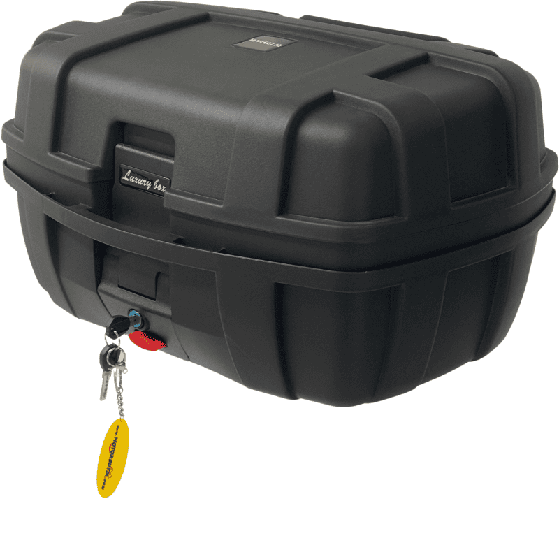 WHEELIE XT760-B 50 Litre Motosiklet Arka Çanta Siyah Su Geçirmez Tak Çıkart Özellikli ABS Top Case Üniversal