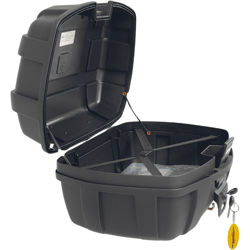 WHEELIE XT760-B 50 Litre Motosiklet Arka Çanta Siyah Su Geçirmez Tak Çıkart Özellikli ABS Top Case Üniversal