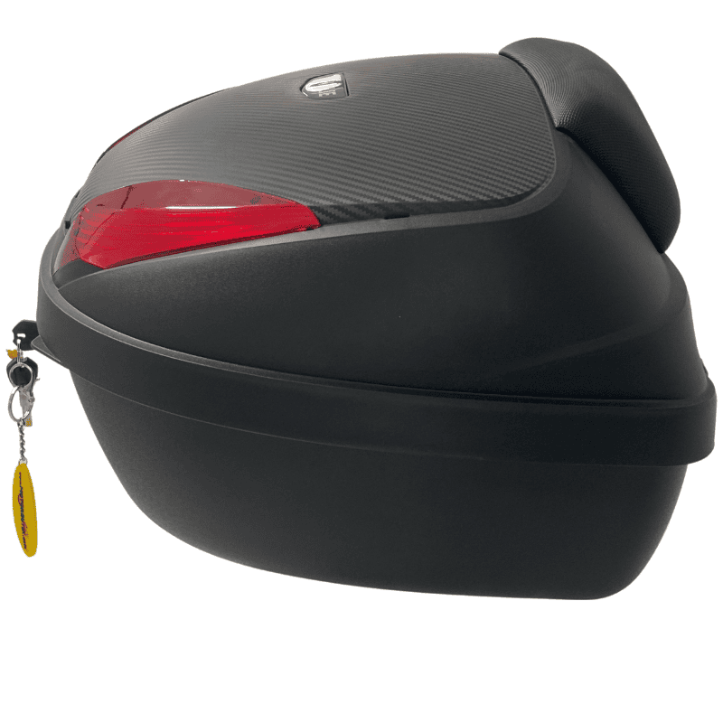 WHEELIE XT66-B 52 Litre Motosiklet Arka Çanta Siyah Su Geçirmez ABS Top Case Bagaj Üniversal