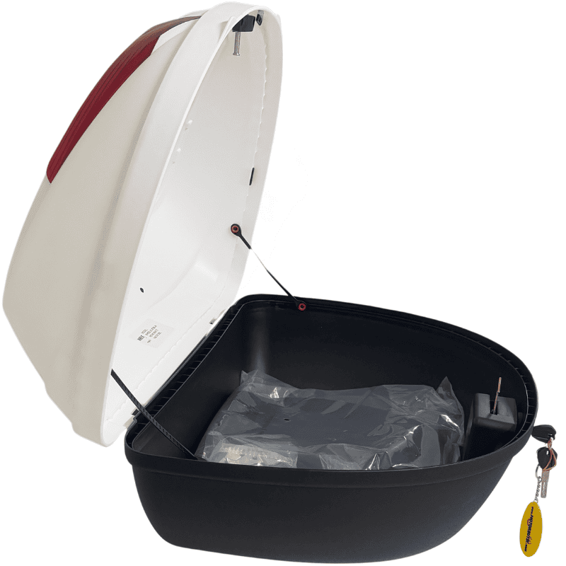 WHEELIE XT66-W 52 Litre Motosiklet Arka Çanta Beyaz Su Geçirmez ABS Top Case Bagaj Üniversal