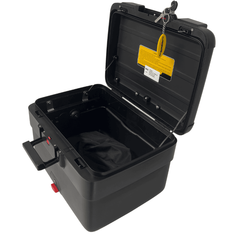 WHEELIE XT69X-B 30/40 Litre Motosiklet Arka Çanta Genişleyebilen Siyah Su Geçirmez Tak Çıkart Özellikli ABS