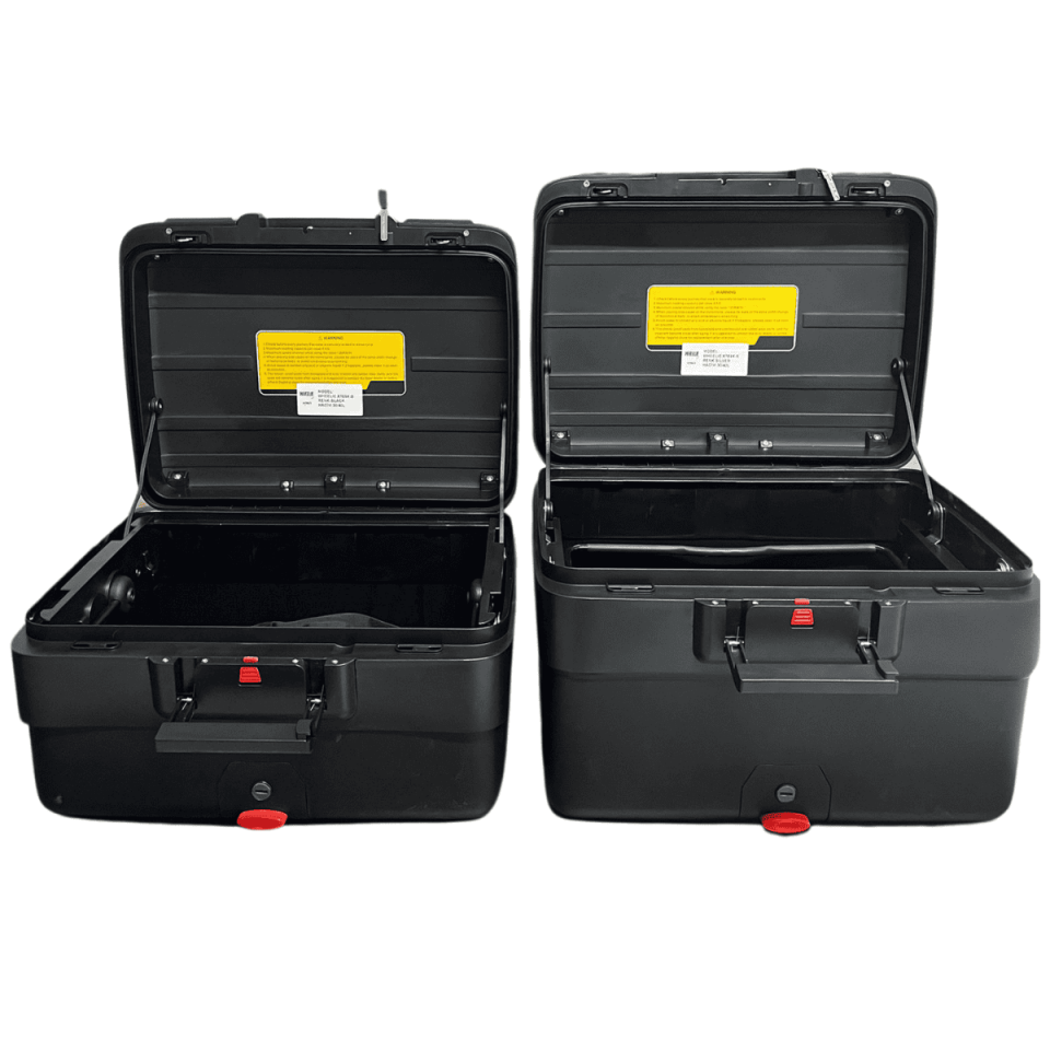 WHEELIE XT69X-S 30/40 Litre Motosiklet Arka Çanta Genişleyebilen Gümüş Su Geçirmez Tak Çıkart Özellikli ABS