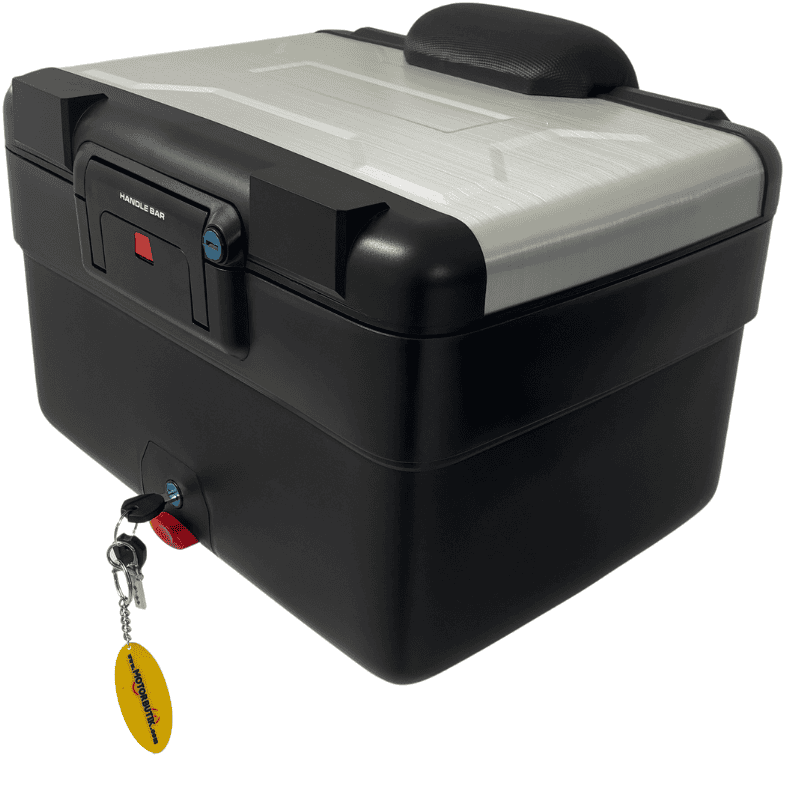 WHEELIE XT69X-S 30/40 Litre Motosiklet Arka Çanta Genişleyebilen Gümüş Su Geçirmez Tak Çıkart Özellikli ABS