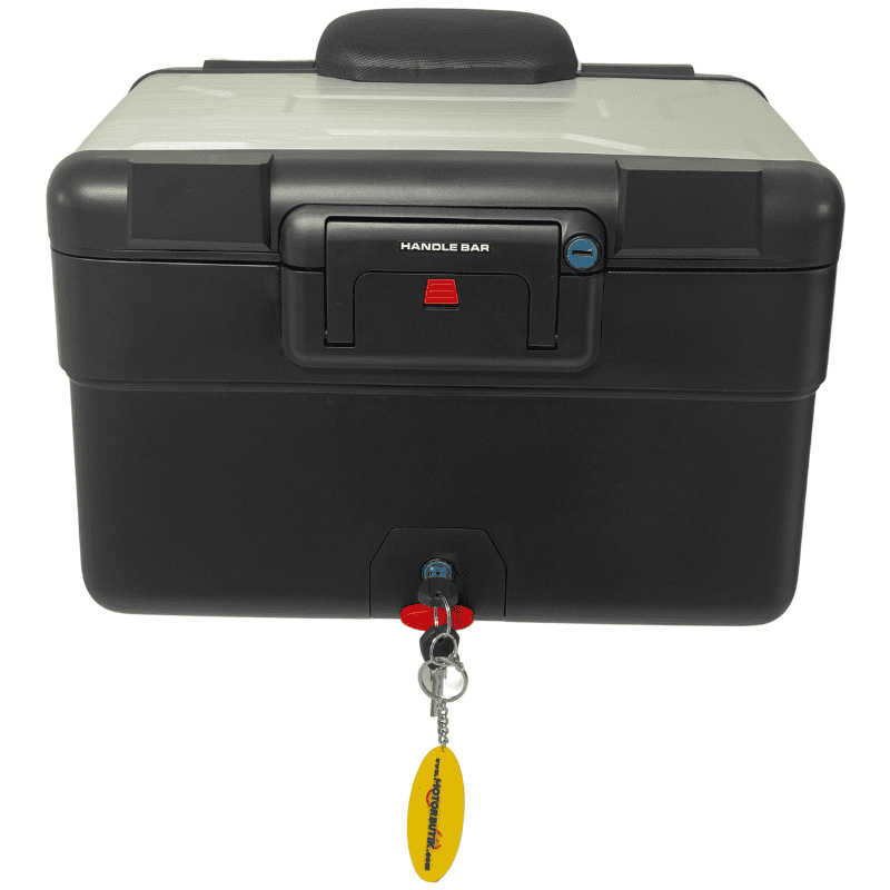 WHEELIE XT69X-S 30/40 Litre Motosiklet Arka Çanta Genişleyebilen Gümüş Su Geçirmez Tak Çıkart Özellikli ABS