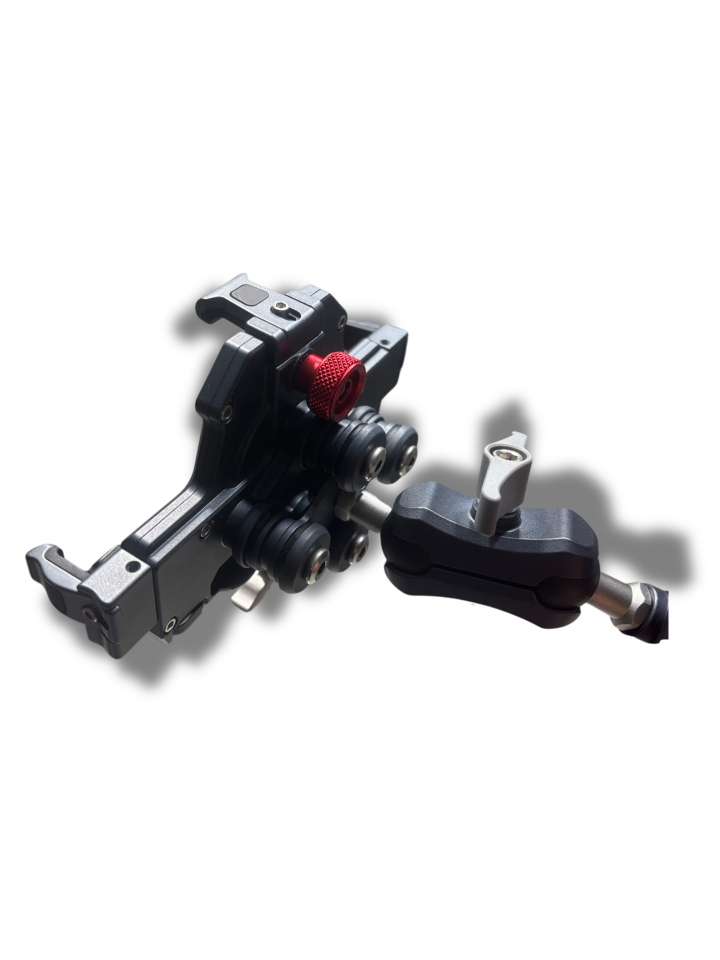 CARETECH CT-M01 Telefon Tutucu Titreşim Önleyici Aliminyum Motosiklet Gidon Ayna Montajlı 360° Ayarlanabilir