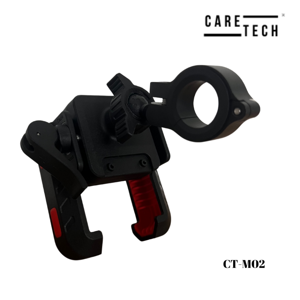 CARETECH CT-M02 Telefon Tutucu Tek Elle Kilitleme Klipsli Gidon Ayna Montaj Motosiklet Su geçirmez Üniversal