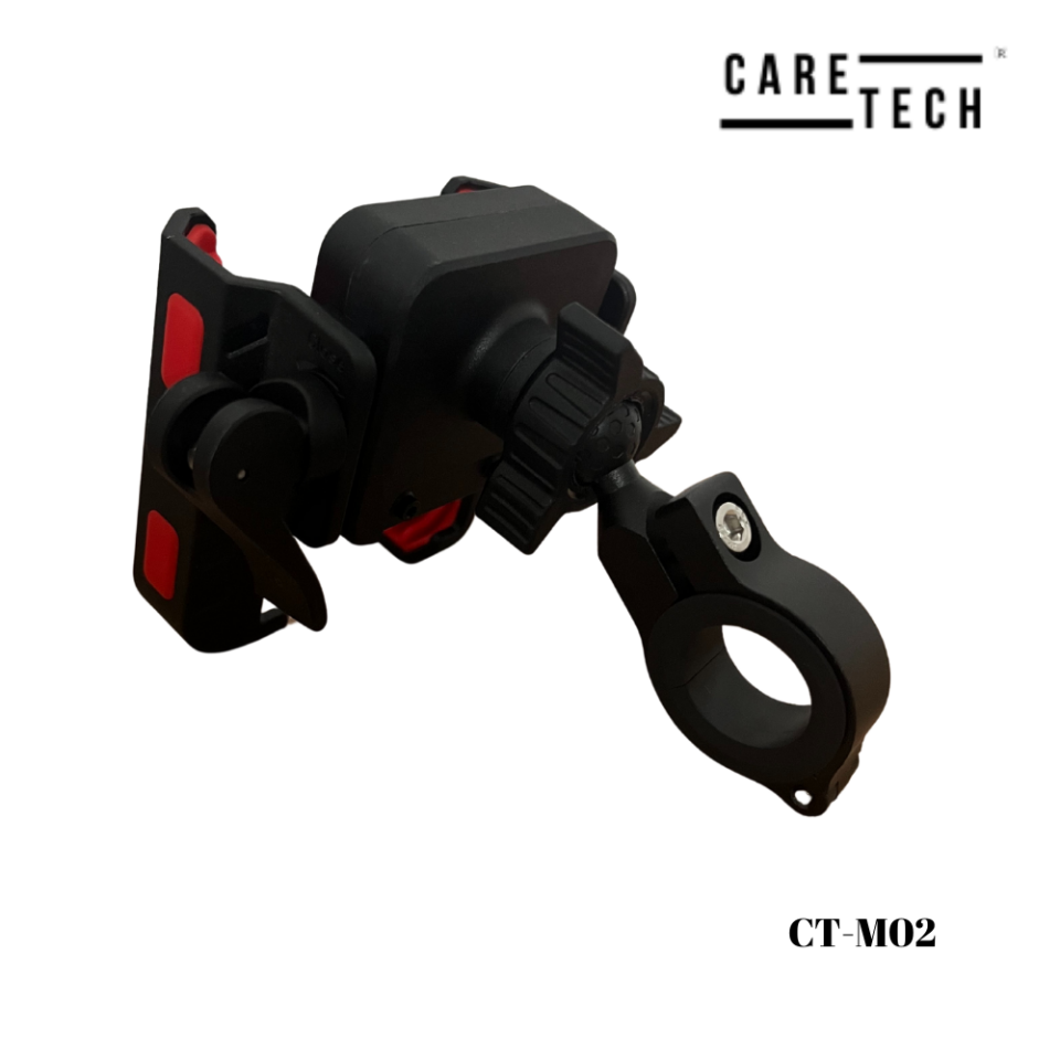 CARETECH CT-M02 Telefon Tutucu Tek Elle Kilitleme Klipsli Gidon Ayna Montaj Motosiklet Su geçirmez Üniversal