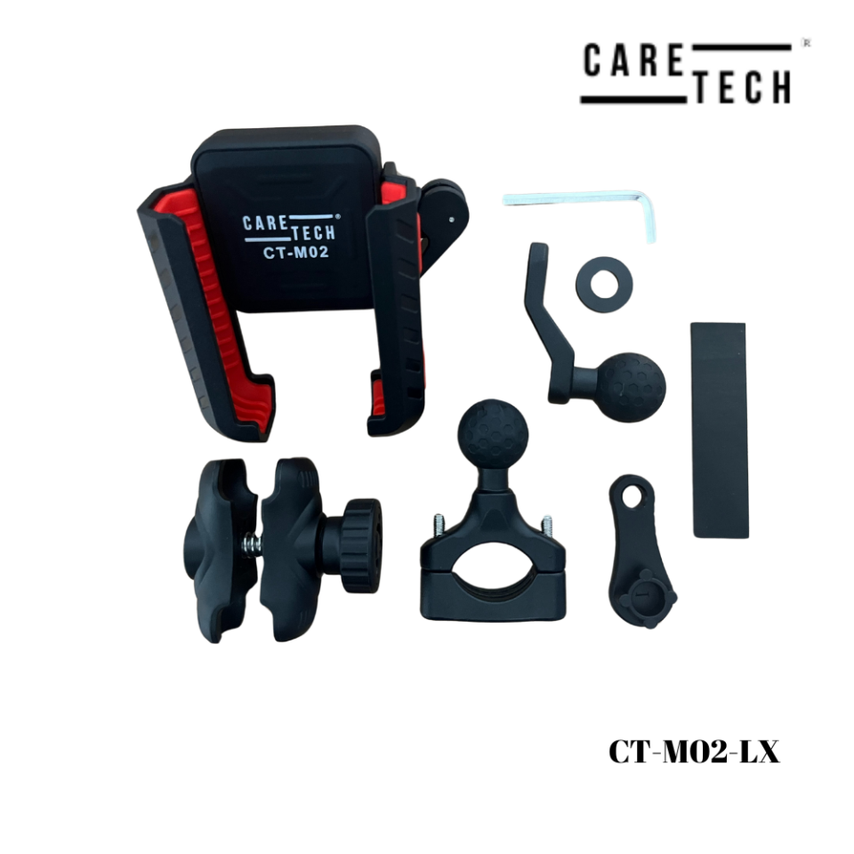 CARETECH CT-M02 LX Telefon Tutucu Gidon Ayna Montajlı Motosiklet Tek Elle Kilitleme Su geçirmez Üniversal