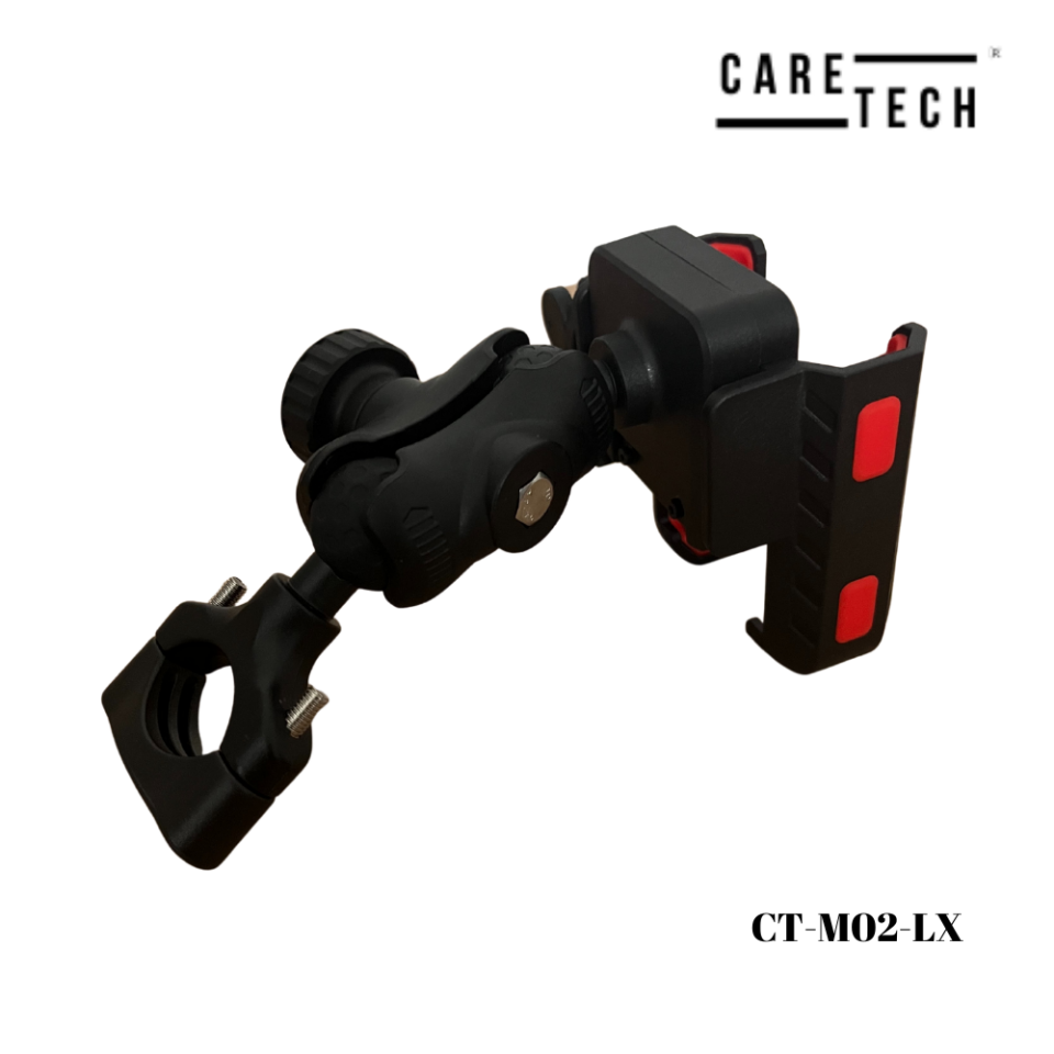 CARETECH CT-M02 LX Telefon Tutucu Gidon Ayna Montajlı Motosiklet Tek Elle Kilitleme Su geçirmez Üniversal
