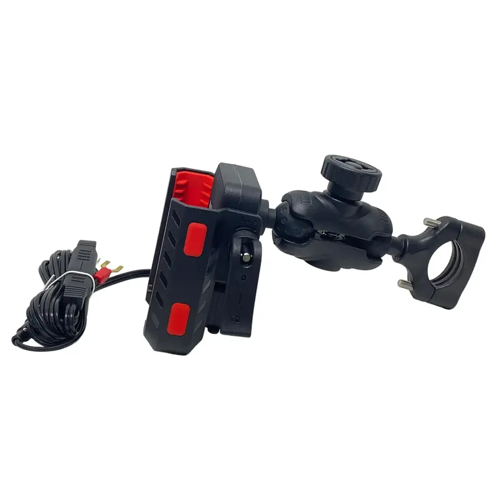 CARETECH CT-M03 Telefon Tutucu Hızlı Şarj Gidon Ayna Montajlı Motosiklet TYPE-C Üniversal