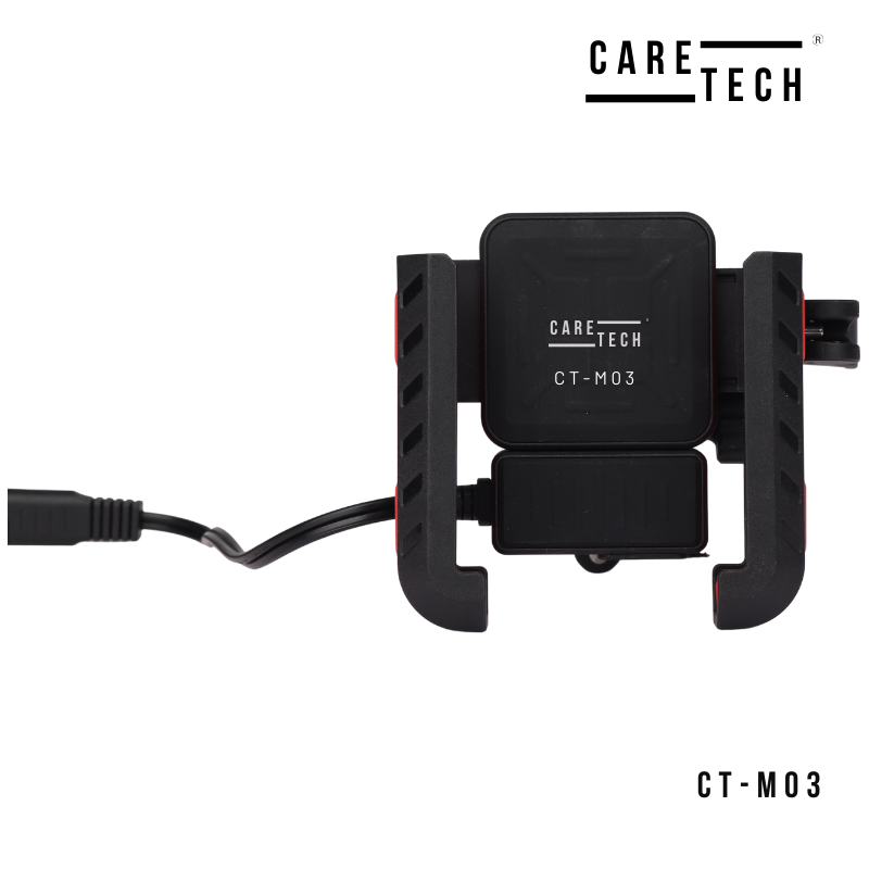 CARETECH CT-M03 TYPE-C ŞARJLI MOTOSİKLET TELEFON TUTUCU