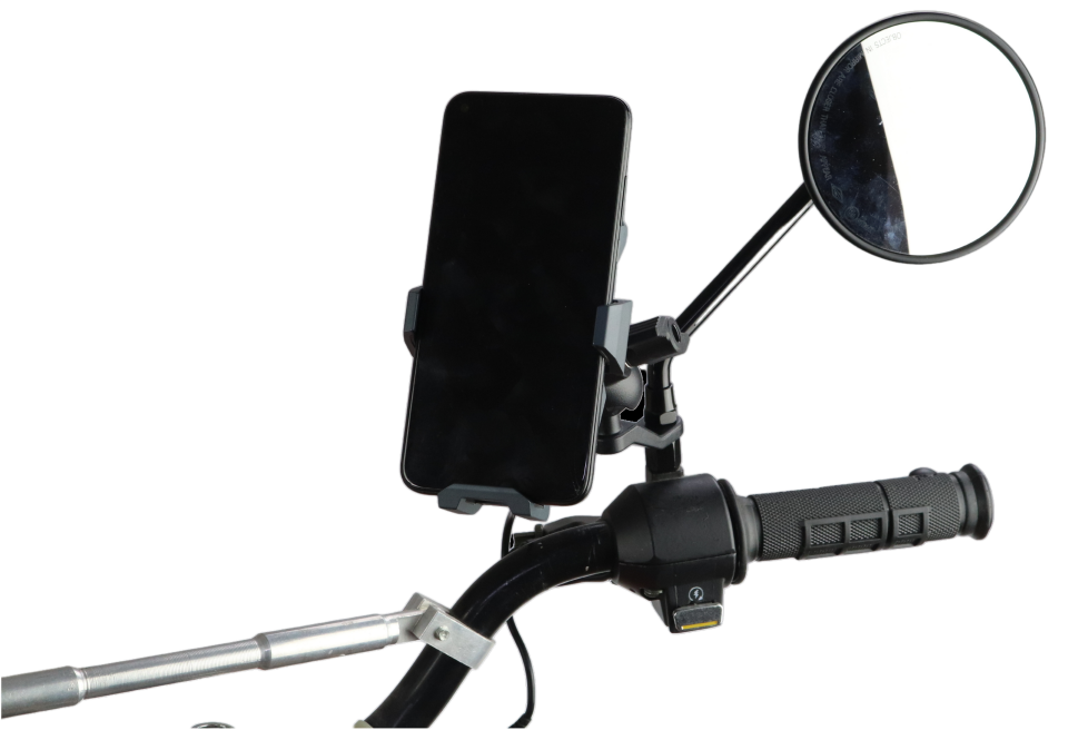 CARETECH CT-M04 Telefon Tutucu Titreşim Önleyici Modül Şarjlı Gidon Ayna Montaj Motosiklet Üniversal